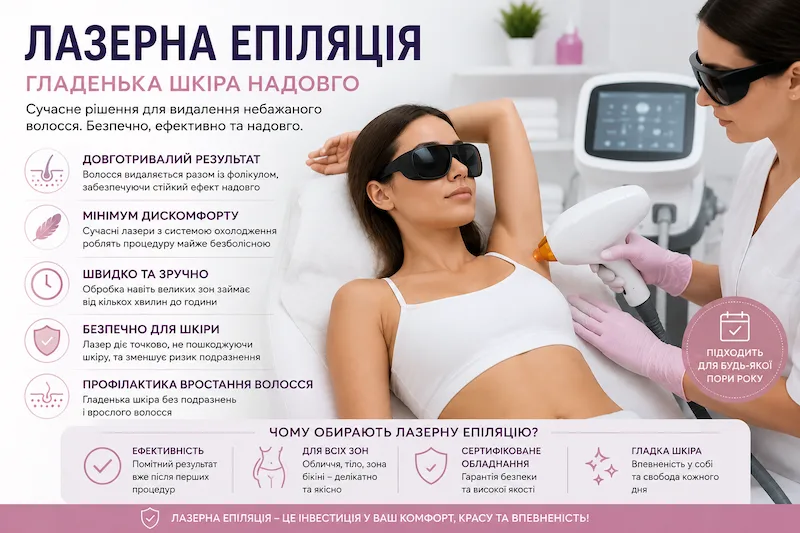 лазерная епіляція переваги процедури