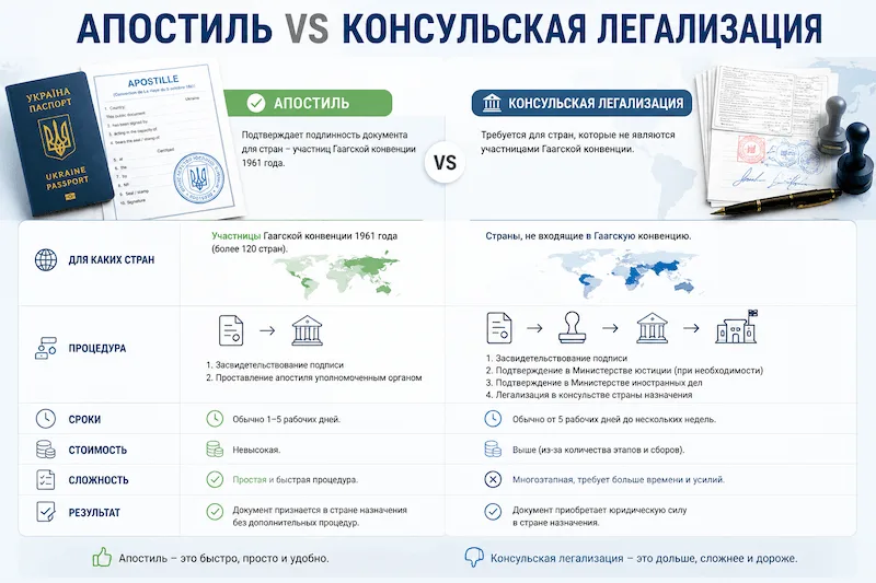 Апостиль или консульская легализация