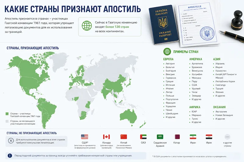 Какие страны признают апостиль