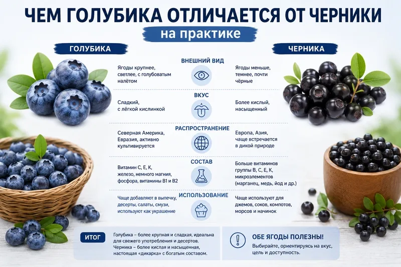 Чем голубика отличается от черники