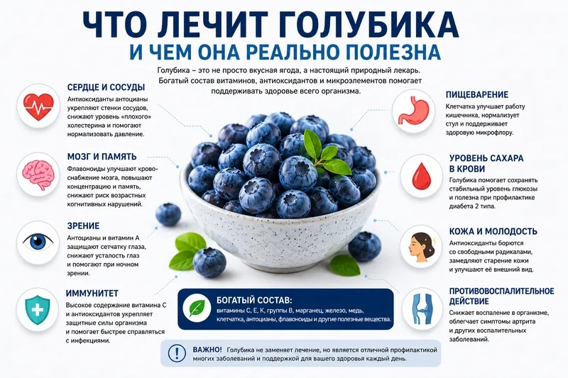 Что лечит голубика и чем она полезна