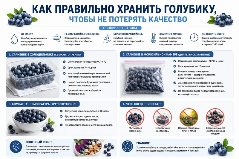 Как правильно хранить голубику