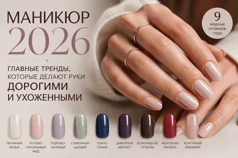 Модный маникюр 2026: трендовые оттенки, минимализм и эффект дорогих рук
