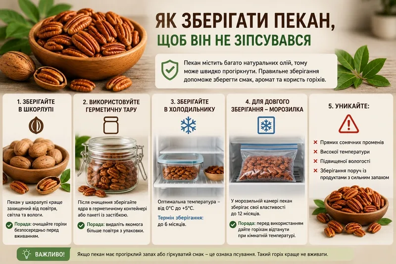 Як зберігати пекан