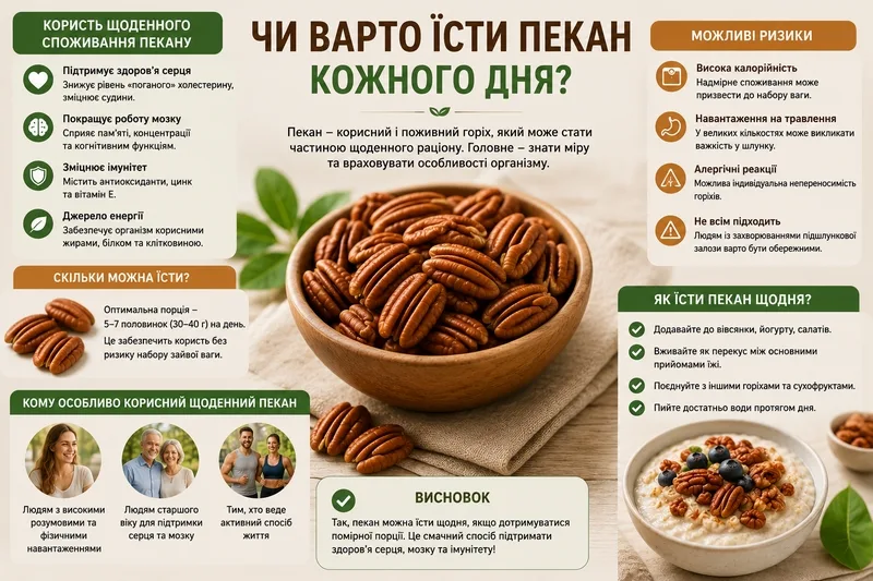Чи варто їсти пекан щодня