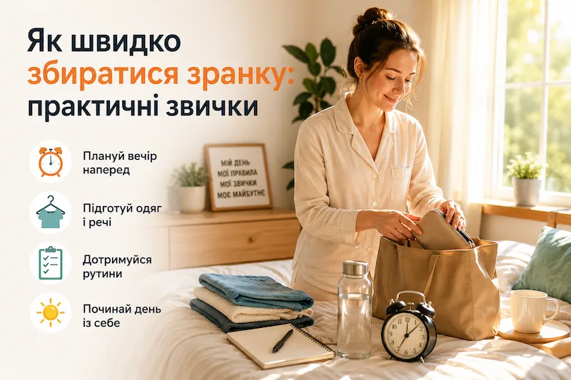Як швидко збиратися зранку: практичні звички для легкого старту дня
